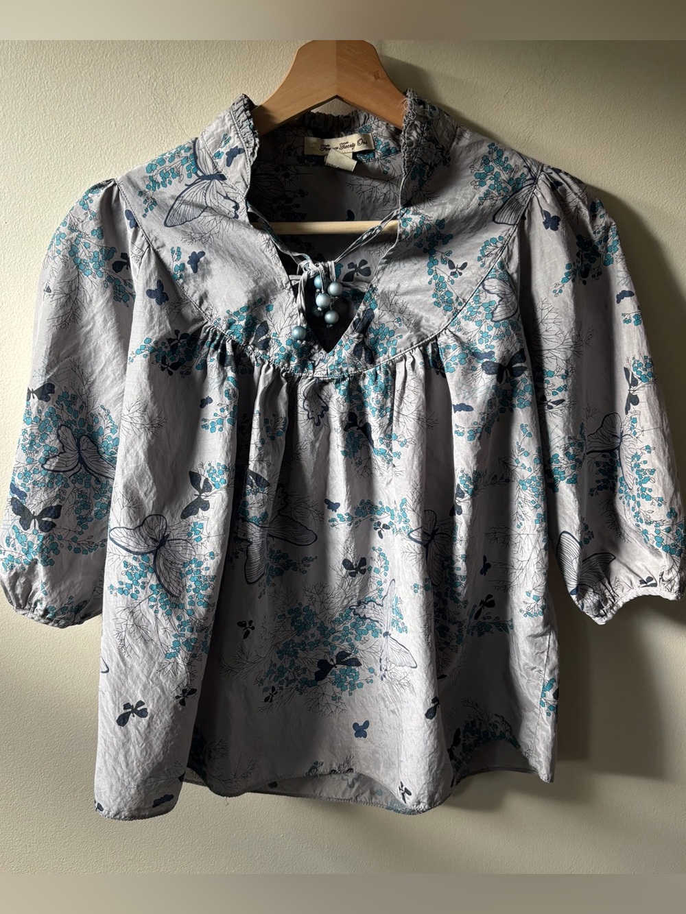 Forever 21 Silk Blend Butterfly Blouse